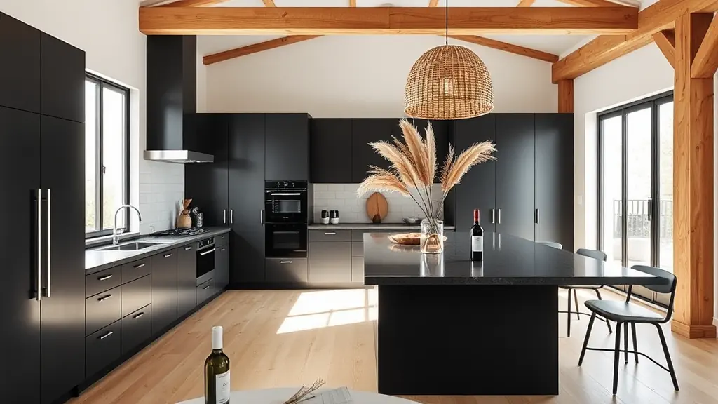 inspiration cuisine noire et bois