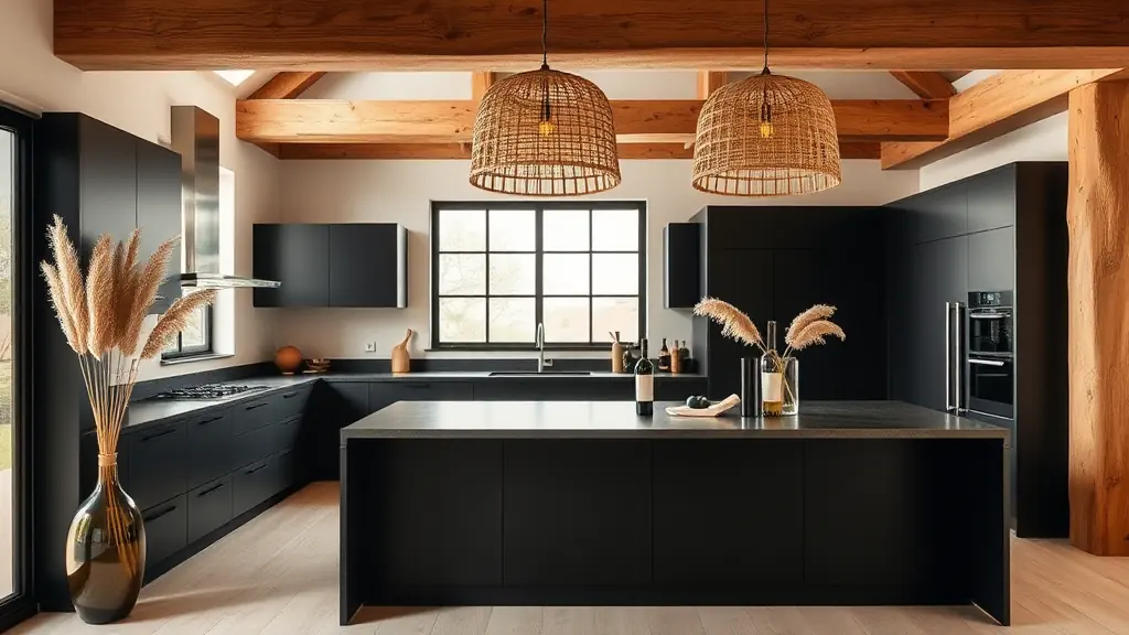 inspiration cuisine noire et bois