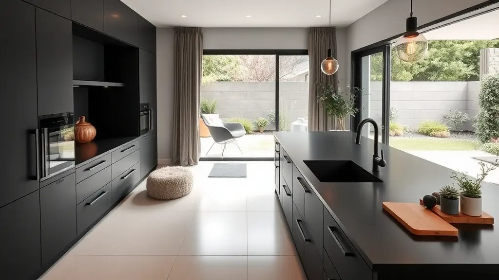 cuisine ouverte noir